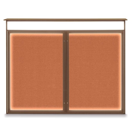 United Visual Products Double Door Enclosed Indoor Letterboard UV1126-BLACK-HUNGRN